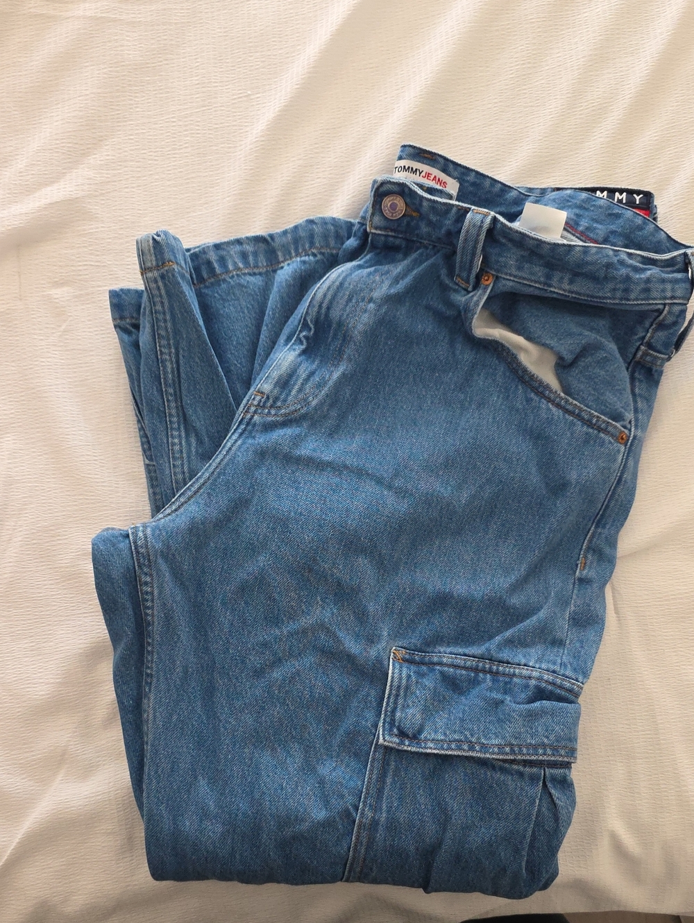 Tommy Jeans Blue Cargo Denim Pants - Picture 4 of 4
